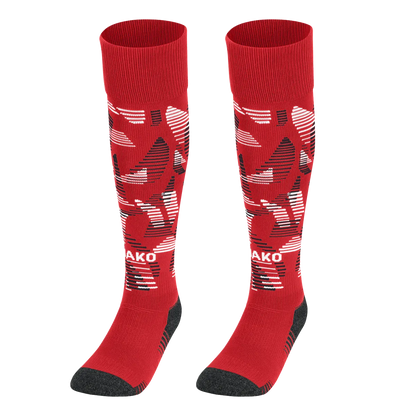 JAKO Stutzenstrumpf Sonic Unisex rot/schwarz/weiß Front 
