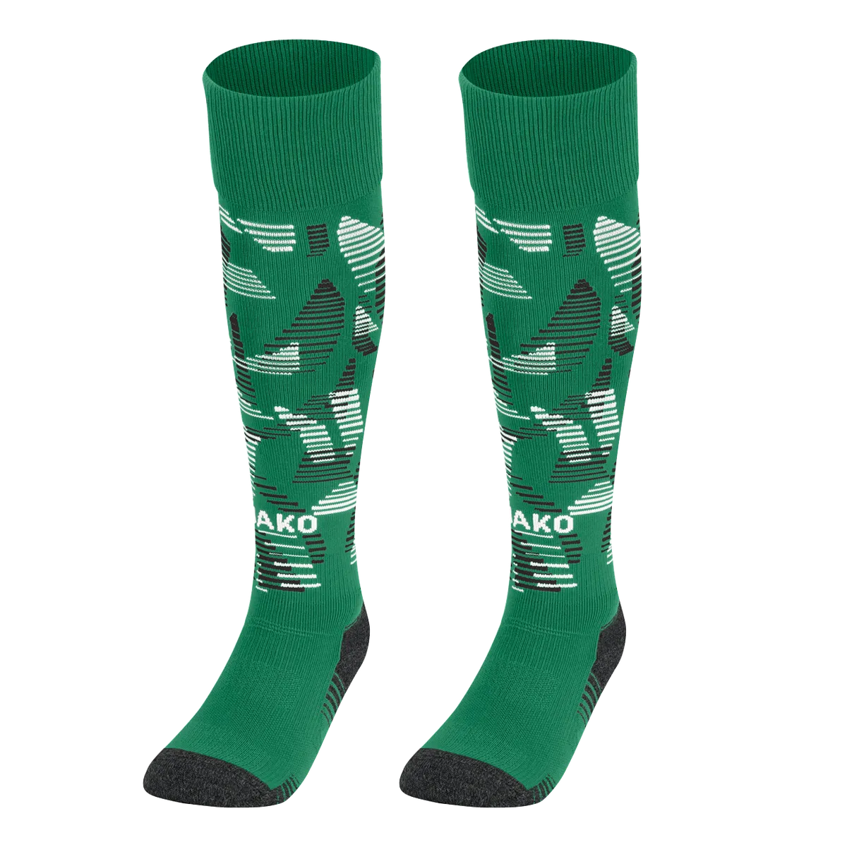 JAKO Stutzenstrumpf Sonic Unisex grün/schwarz/weiß Front 