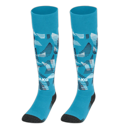 Jako Stutzenstrumpf Sonic Unisex aqua/marine/weiß Front 