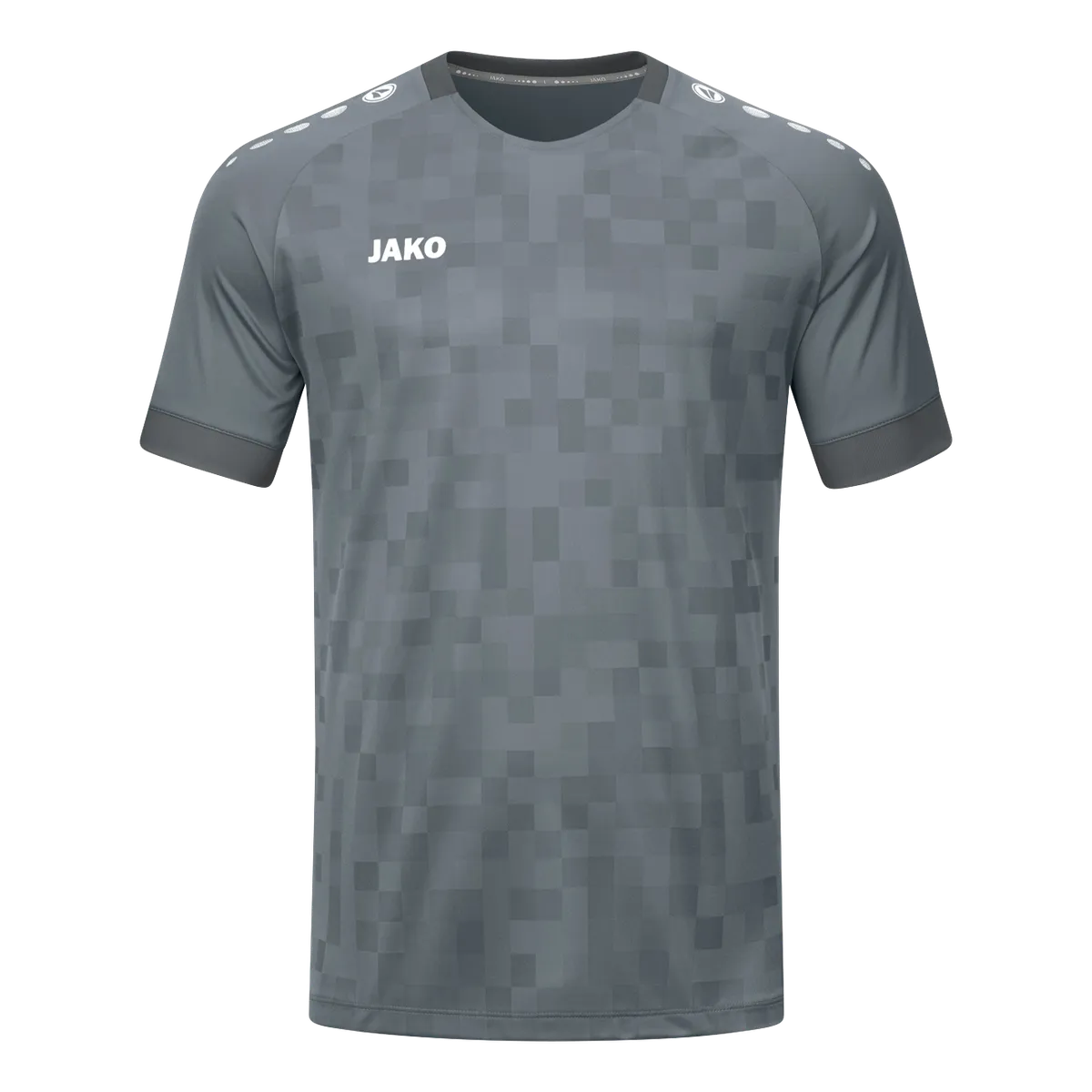 JAKO Trikot Pixel Kurzarm Kinder steingrau Front #farbe_steingrau