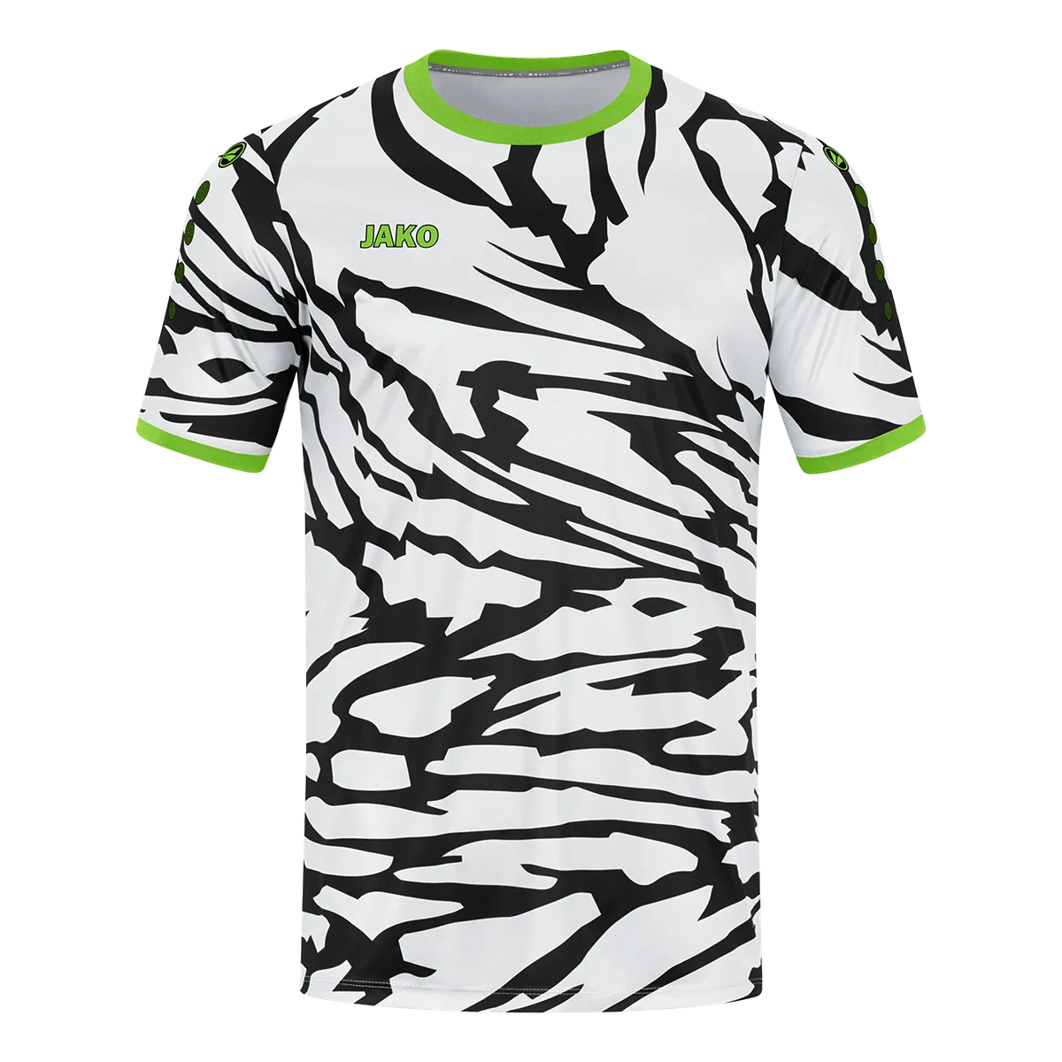 JAKO Trikot Animal Kurzarm Kinder weiß/schwarz/neongrün Front 