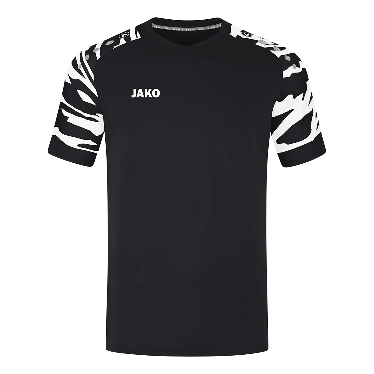 JAKO Trikot Wild Kurzarm Unisex schwarz/weiß Front #farbe_schwarz-weiss