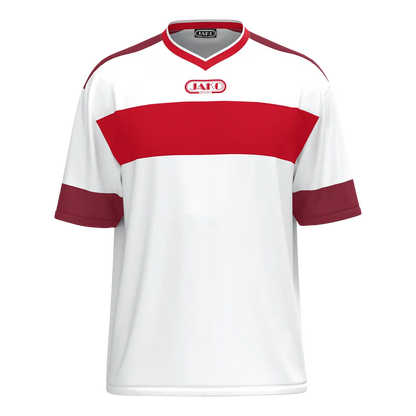 JAKO Trikot Club 92 Kurzarm Unisex weiß/rot/maroon Front 