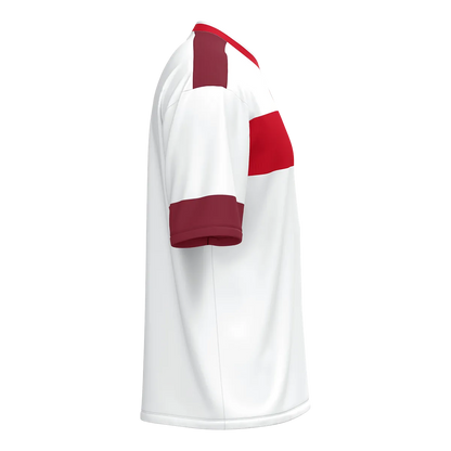 JAKO Trikot Club 92 Kurzarm Unisex weiß/rot/maroon Seite 