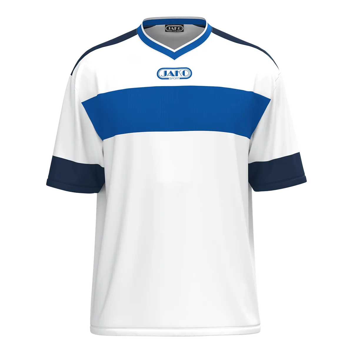 JAKO Trikot Club 92 Kurzarm Unisex  weiß/royal/marine Front 