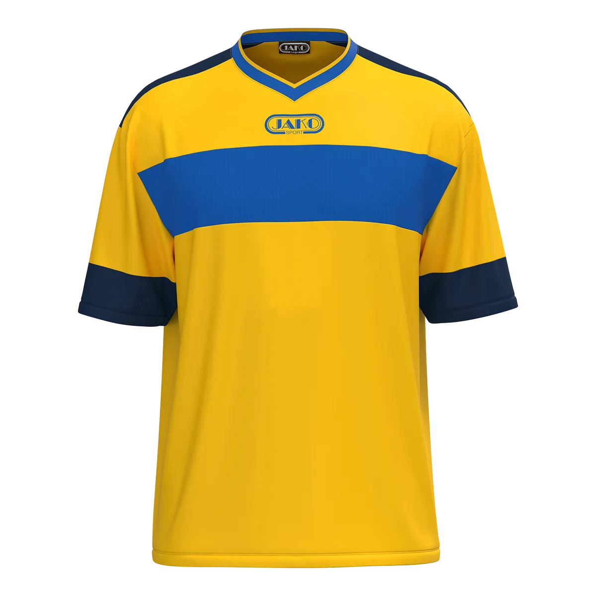 JAKO Trikot Club 92 Kurzarm Unisex gelb/royal/navy Front 