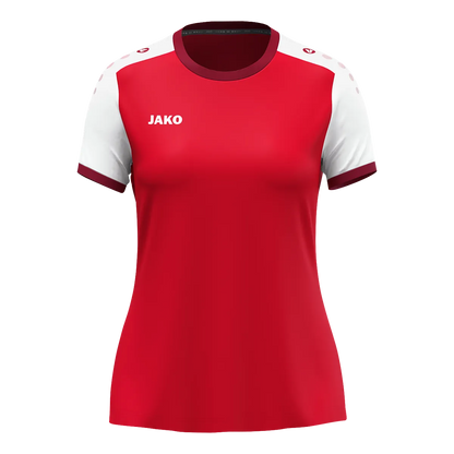 JAKO Trikot Dynamic Kurzarm Damen rot/weiß/dunkelrot Front 
