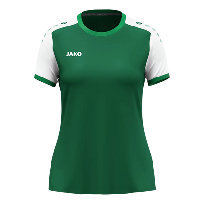 JAKO Trikot Dynamic Kurzarm Damen dunkelgrün/weiß/grün Front 
