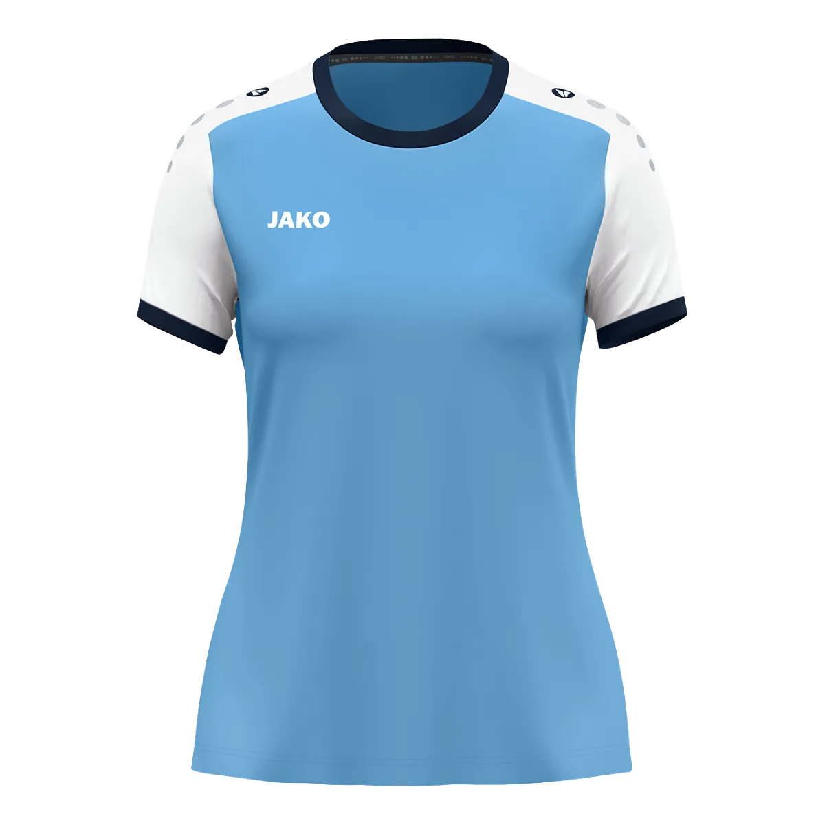 JAKO Trikot Dynamic Kurzarm Damen skyblue/weiß/marine Front 