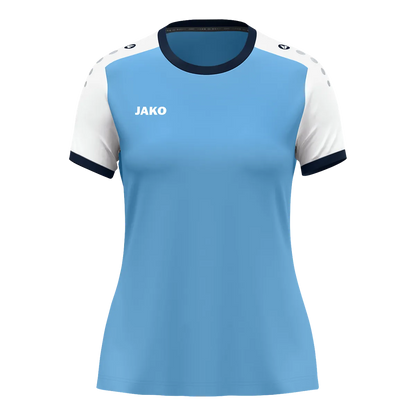 JAKO Trikot Dynamic Kurzarm Damen skyblue/weiß/marine Front 