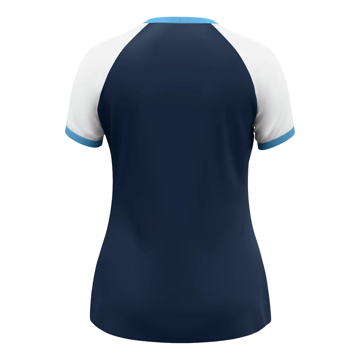 JAKO Trikot Dynamic Kurzarm Damen marine/weiß/skyblue Rücken #farbe_marine-weiss-skyblue