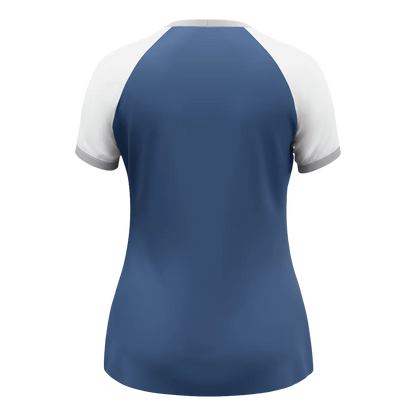 JAKO Trikot Dynamic Kurzarm Damen nachtblau/weiß/hellgrau Rücken 