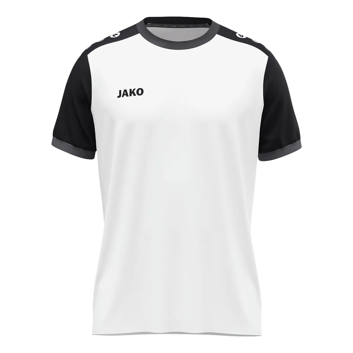 JAKO Trikot Dynamic Kurzarm Unisex weiß/schwarz/anthrazit Front 