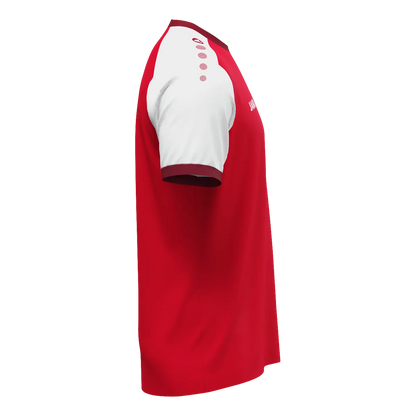 JAKO Trikot Dynamic Kurzarm Unisex rot/weiß/dunkelrot Seite 