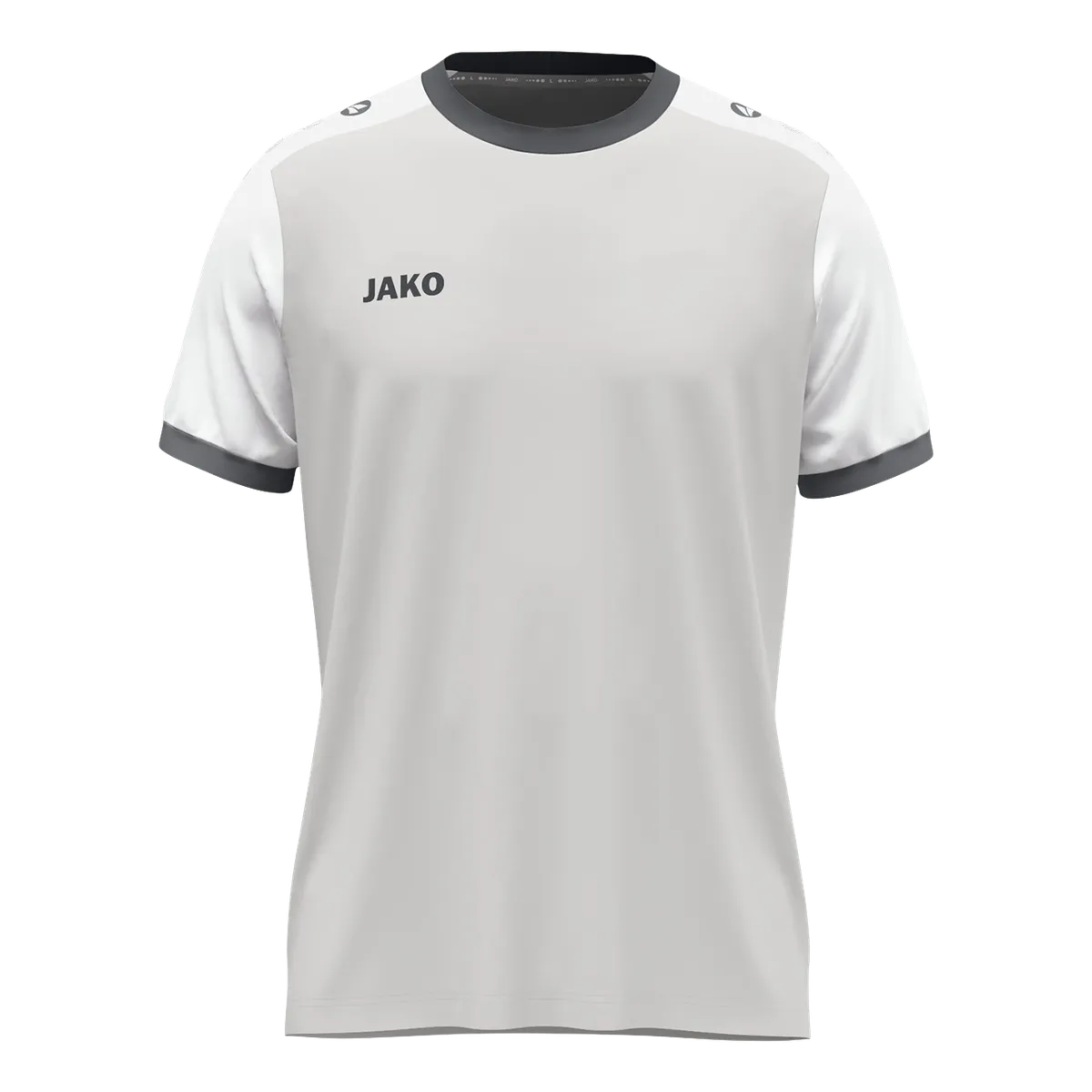 JAKO Trikot Dynamic Kurzarm Kinder hellgrau/weiß/grau Front 