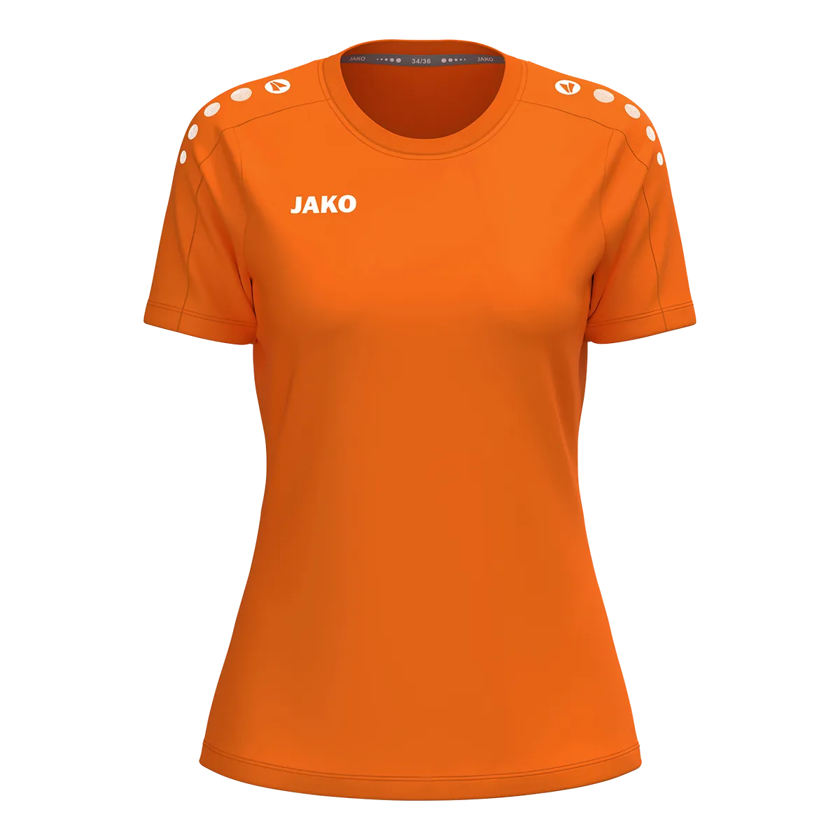 JAKO T-Shirt ONE Cotton Kurzarm Damen neonorange Front 