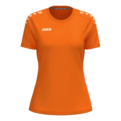 JAKO T-Shirt ONE Cotton Kurzarm Damen neonorange Front 