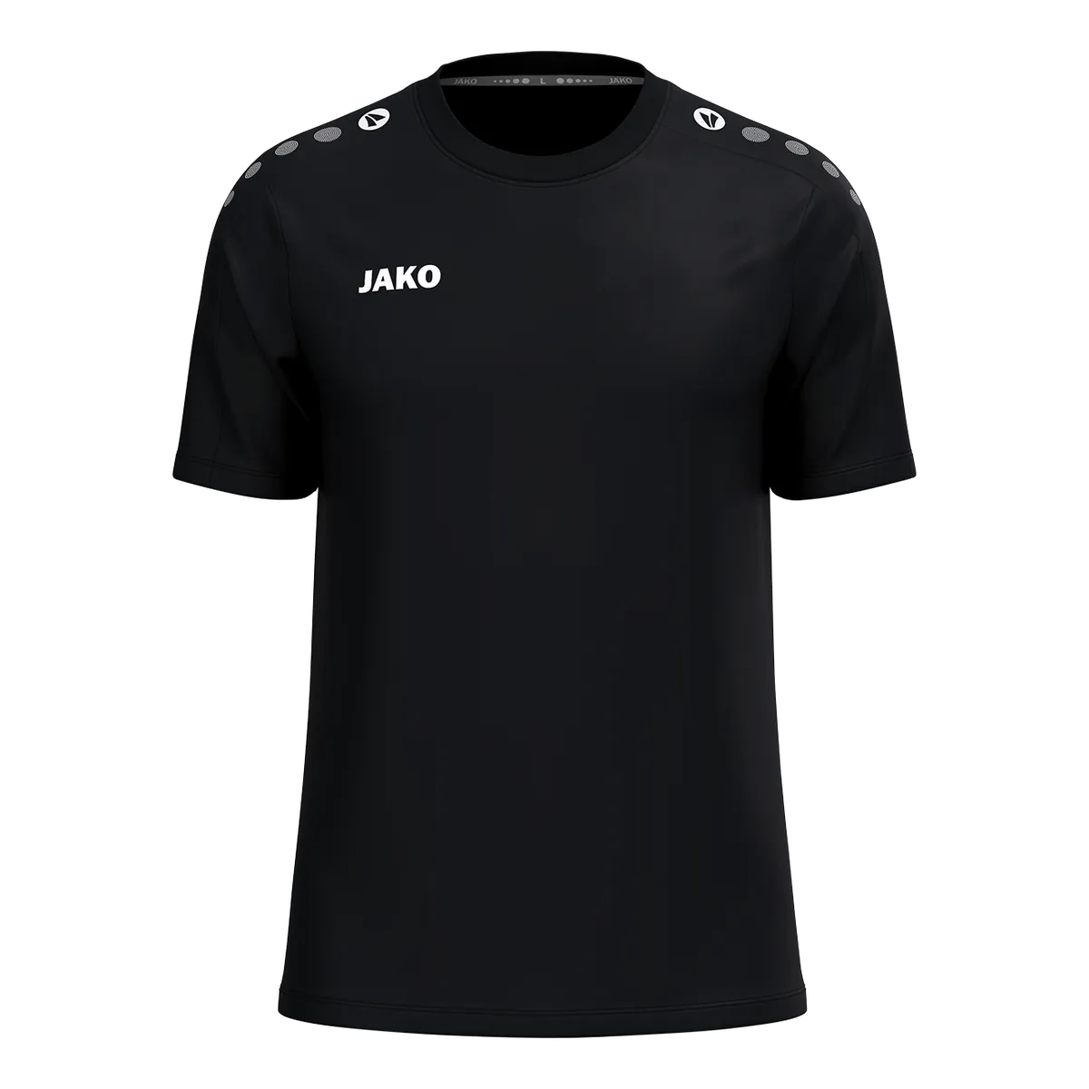 JAKO T-Shirt ONE Cotton Kurzarm Unisex schwarz Front #farbe_schwarz