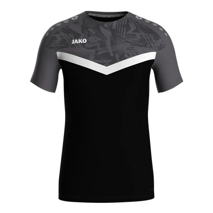 JAKO T-Shirt Iconic Kurzarm Kinder schwarz/anthrazit Front 