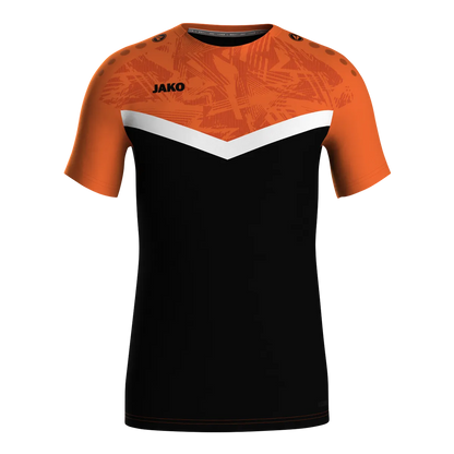 JAKO T-Shirt Iconic Kurzarm Damen schwarz/neonorange Front 