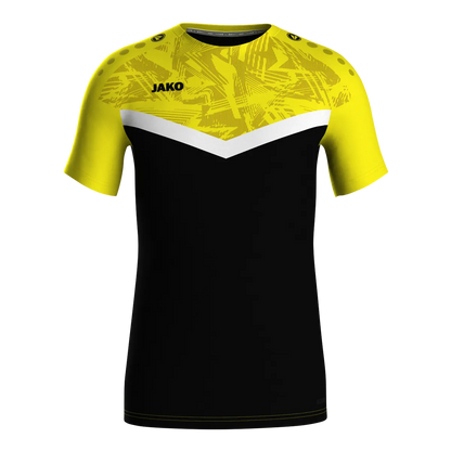 JAKO T-Shirt Iconic Kurzarm Damen schwarz/soft yellow Front 
