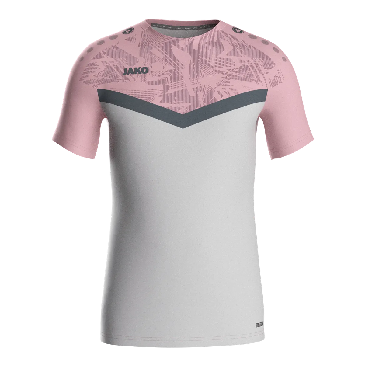JAKO T-Shirt Iconic Kurzarm Kinder soft grey/dusky pink/anthra light Front 