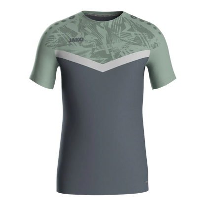 JAKO T-Shirt Iconic Kurzarm Unisex anthra light/mintgrün/soft grey Front 
