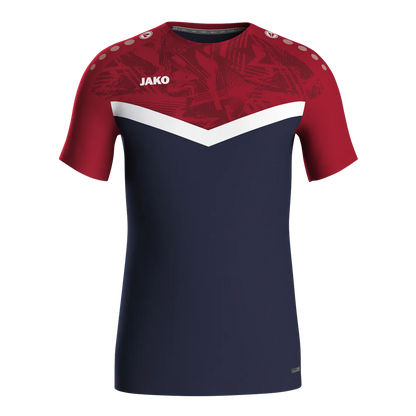 JAKO T-Shirt Iconic Kurzarm Damen marine/chili rot Front 