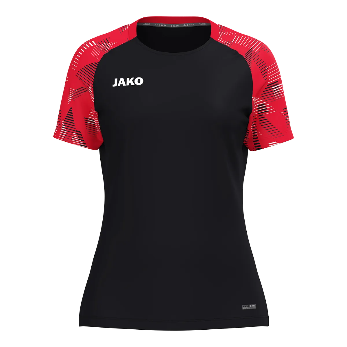 JAKO T-Shirt Sonic Kurzarm Damen schwarz/rot Front #farbe_schwarz-rot