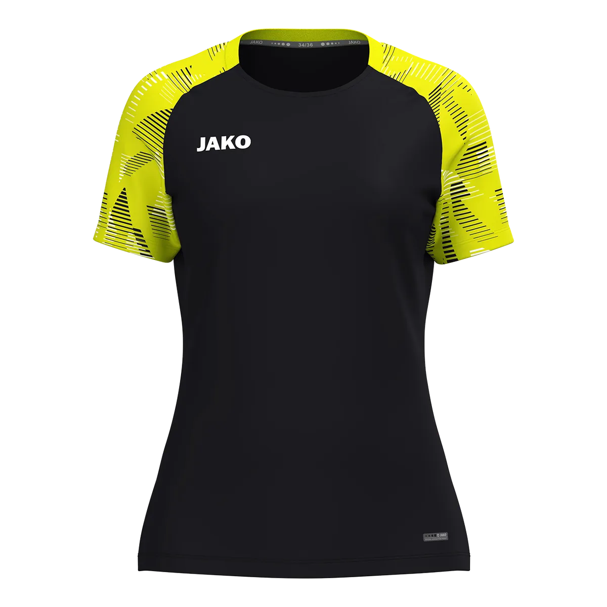 JAKO T-Shirt Sonic Kurzarm Damen schwarz/neongelb Front 