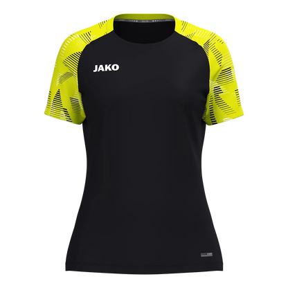 JAKO T-Shirt Sonic Kurzarm Damen schwarz/neongelb Front 