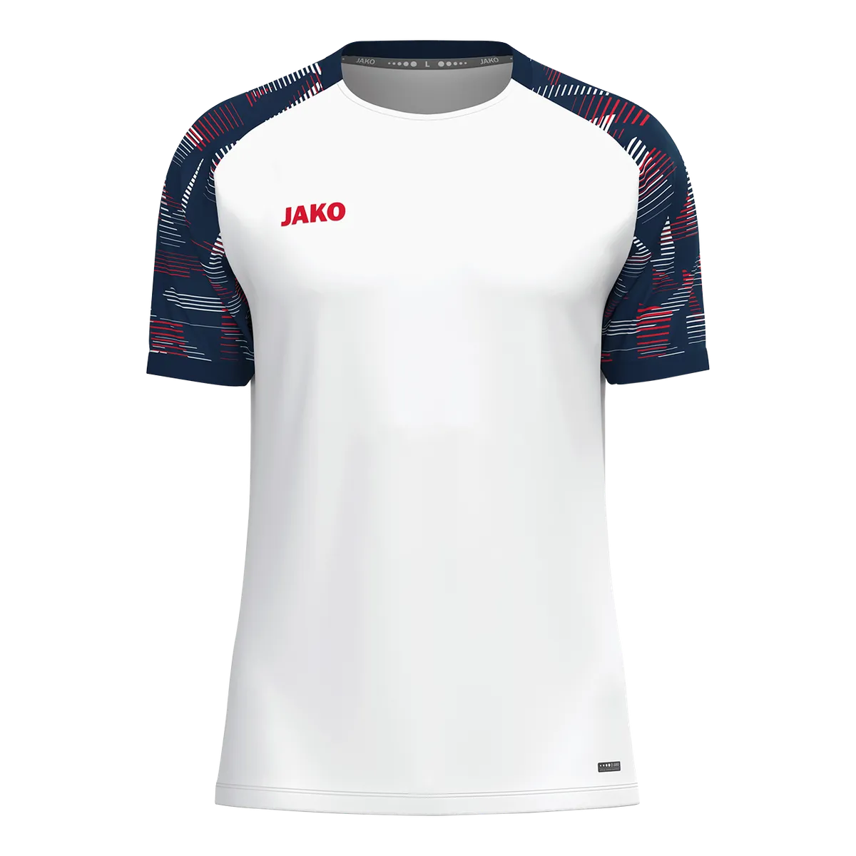JAKO T-Shirt Sonic Kurzarm Kinder weiß/marine/rot Front 