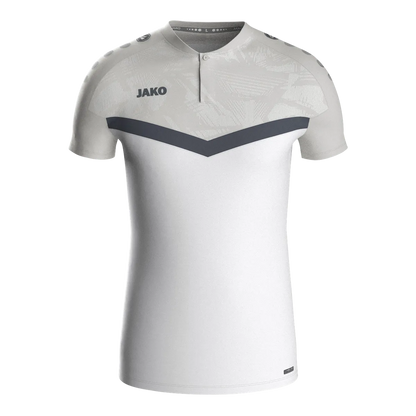 JAKO Poloshirt Iconic Kurzarm Unisex weiß/soft grey/anthra light Front 