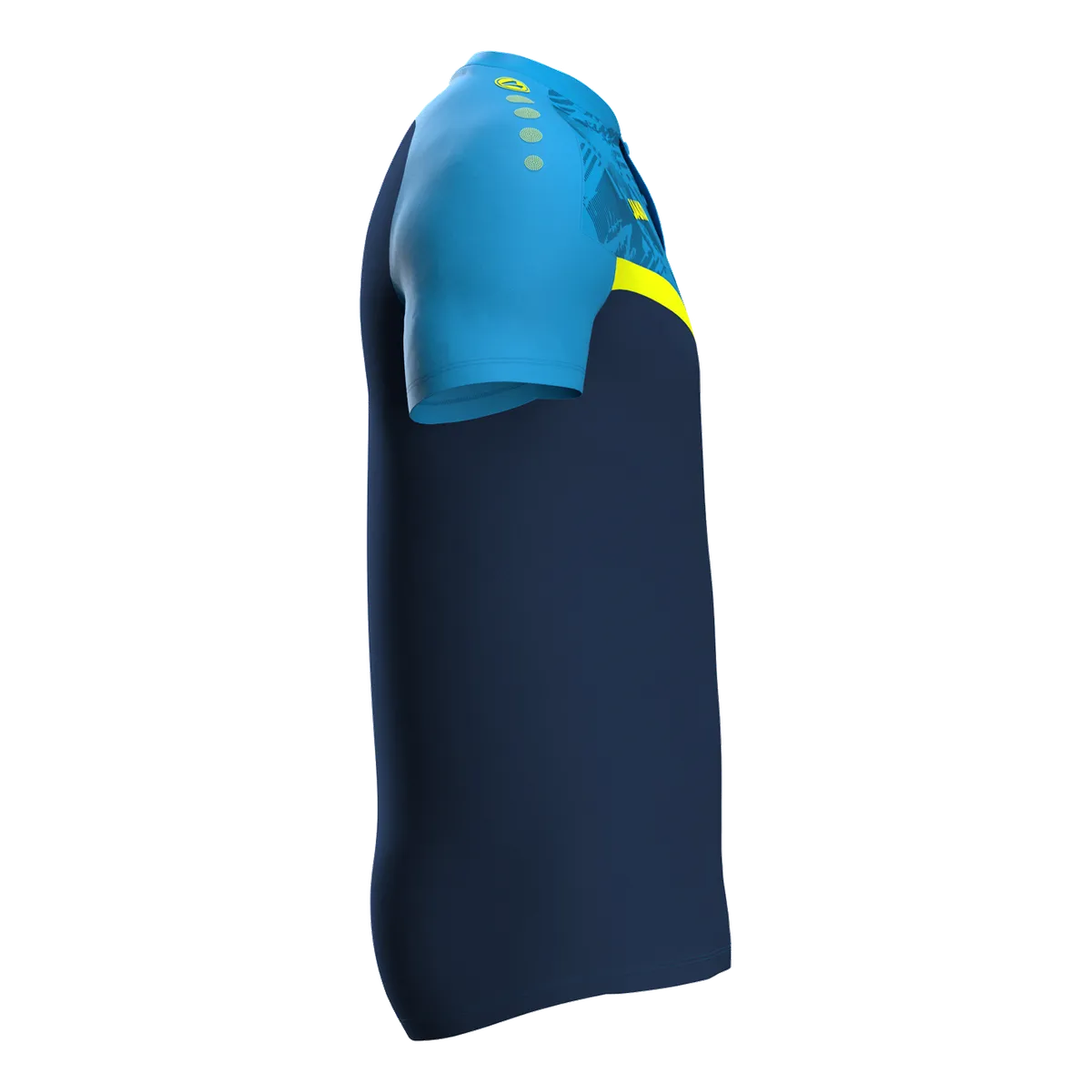 JAKO Poloshirt Iconic Kurzarm Unisex marine/JAKO blau/neongelb Seite 