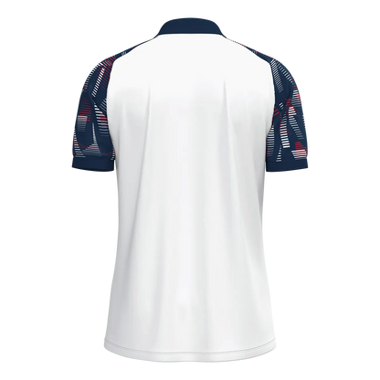 JAKO Poloshirt Sonic Kurzarm Unisex weiß/marine/rot Rücken 