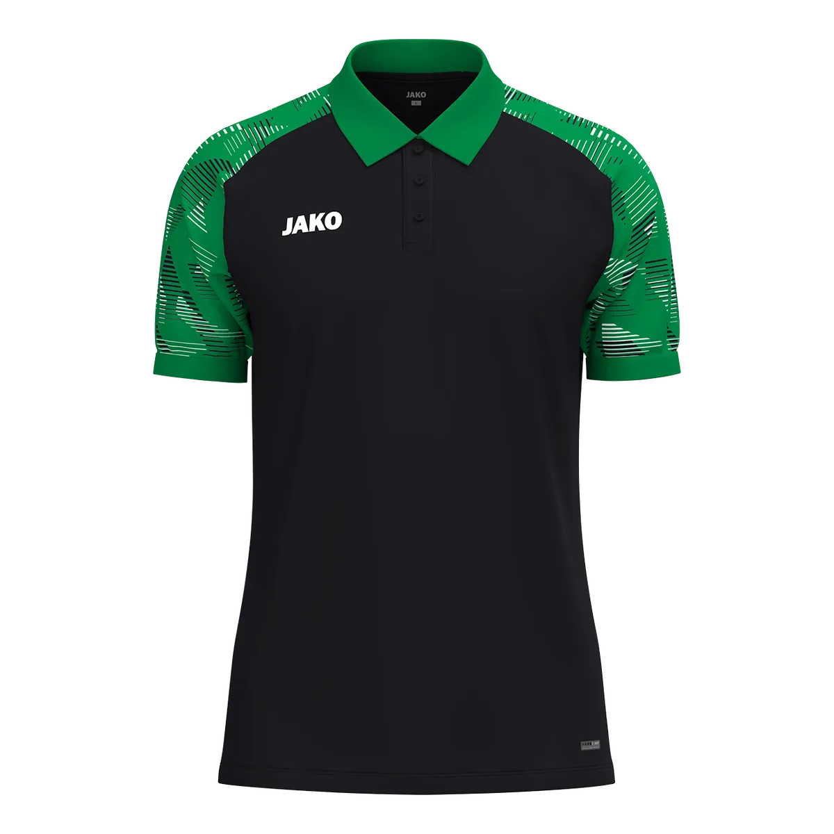 JAKO Poloshirt Sonic Kurzarm Unisex schwarz/grün Front 