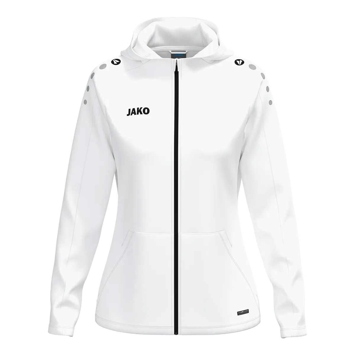 JAKO Kapuzenjacke ONE Damen weiß Front #farbe_weiss