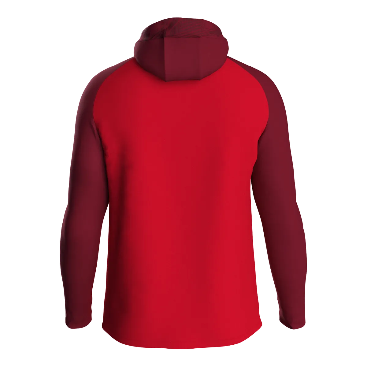 JAKO Kapuzenjacke Iconic Unisex rot/weinrot Rücken #farbe_rot-weinrot
