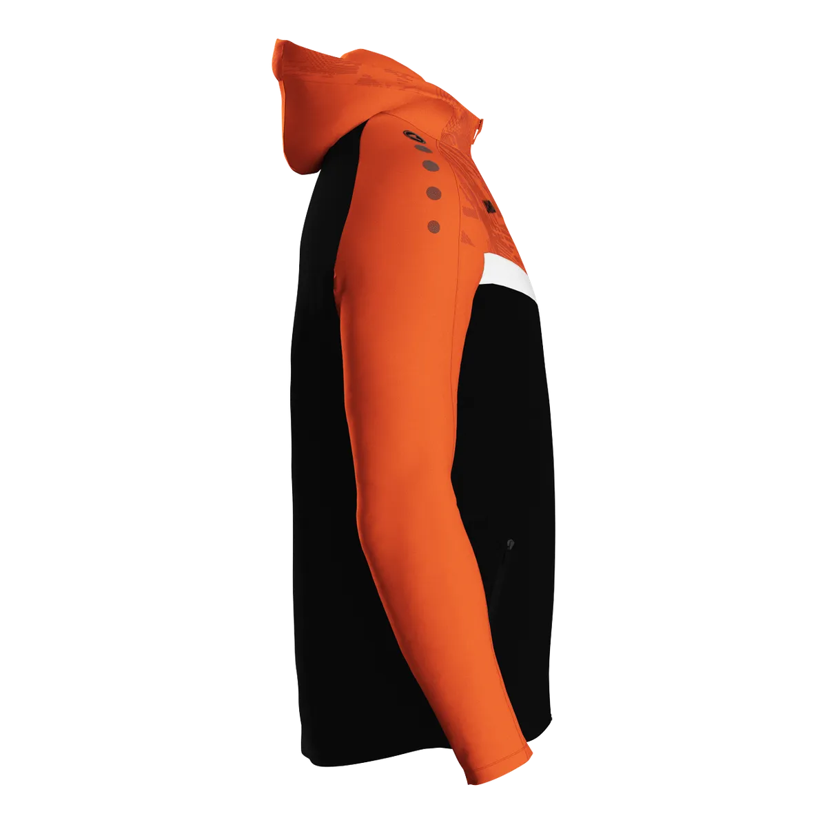 JAKO Kapuzenjacke Iconic Unisex schwarz/neonorange Seite 