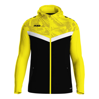 JAKO Kapuzenjacke Iconic Unisex schwarz/soft yellow Front 