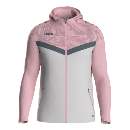 JAKO Kapuzenjacke Iconic Kinder soft grey/dusky pink/anthra light Front 