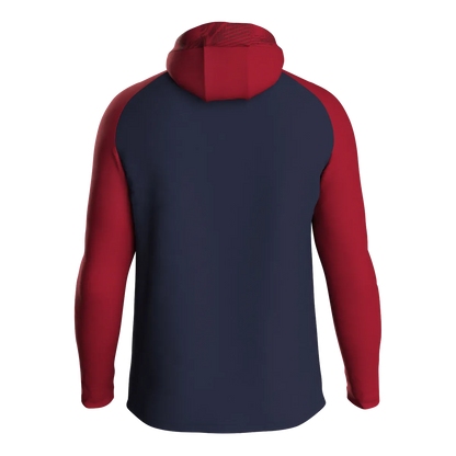 JAKO Kapuzenjacke Iconic Unisex marine/chili rot Rücken 