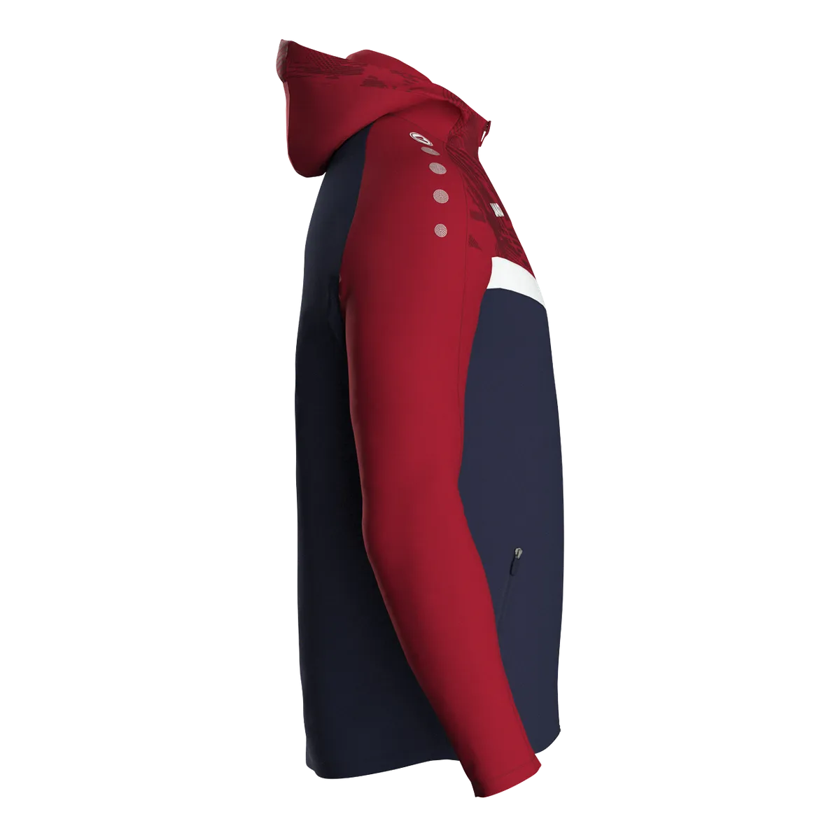 JAKO Kapuzenjacke Iconic Kinder marine/chili rot Seite 
