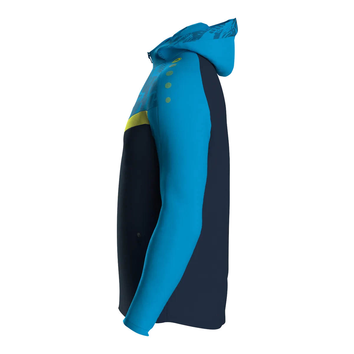 JAKO Kapuzenjacke Iconic Unisex marine/JAKO blau/neongelb Seite 