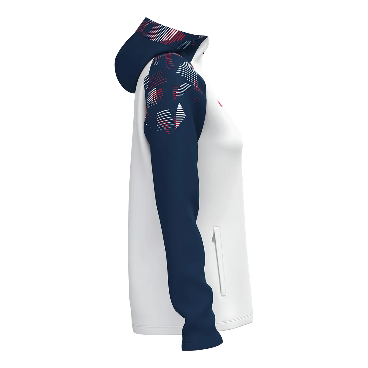 JAKO Kapuzenjacke Sonic Damen weiß/marine/rot Seite 