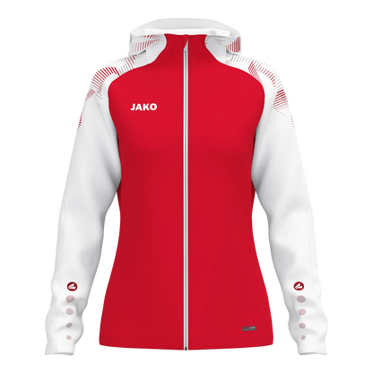 JAKO Kapuzenjacke Sonic Damen rot/weiß Front 