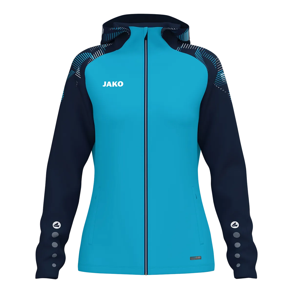 JAKO Kapuzenjacke Sonic Damen aqua/marine Front 