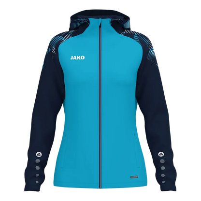 JAKO Kapuzenjacke Sonic Damen aqua/marine Front 