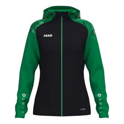 JAKO Kapuzenjacke Sonic Damen schwarz/grün Front 