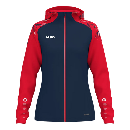 JAKO Kapuzenjacke Sonic Damen marine/rot Front 